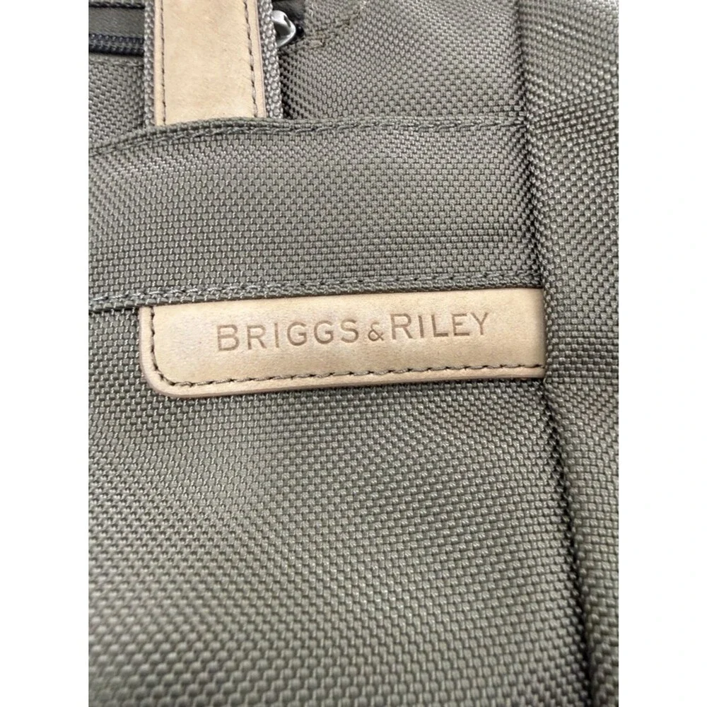 Briggs & Riley Travelware Large Shopping Tote Bag Olive Green Tan 255-7